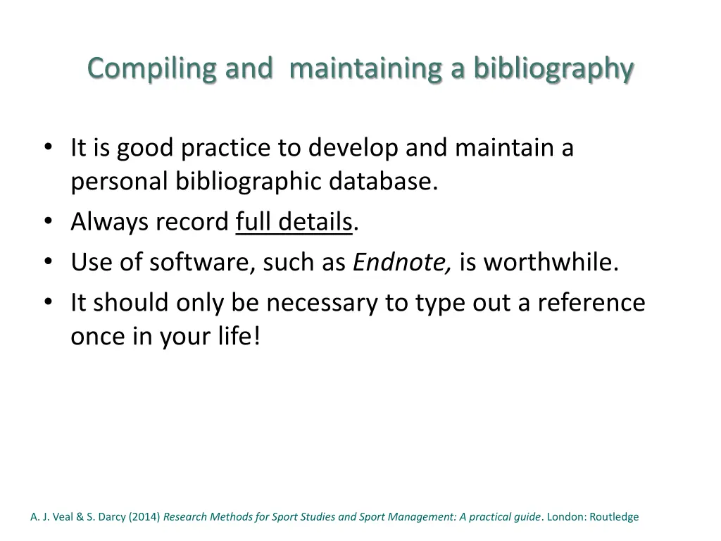 compiling and maintaining a bibliography