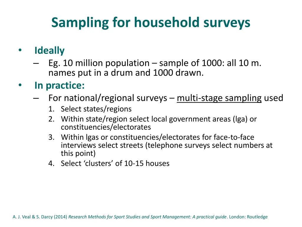 sampling for household surveys