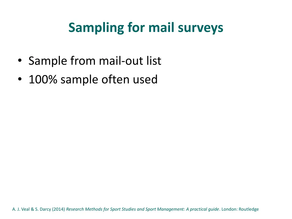 sampling for mail surveys