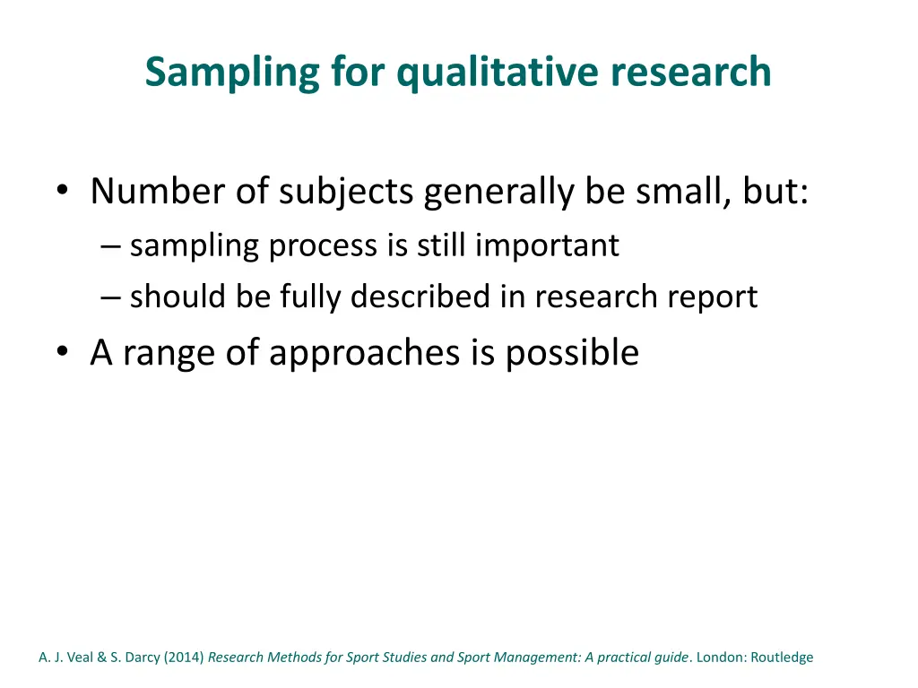 sampling for qualitative research