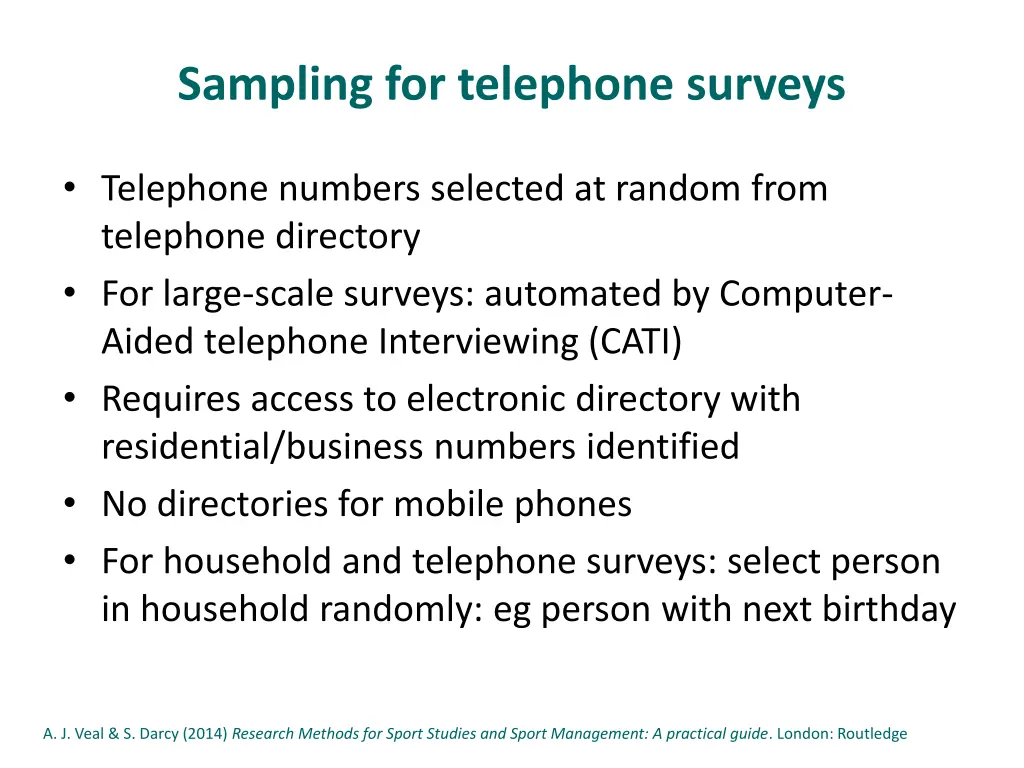 sampling for telephone surveys