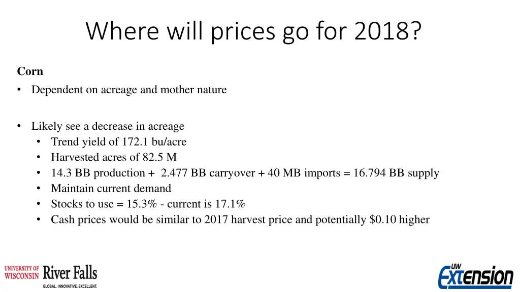 where will prices go for 2018