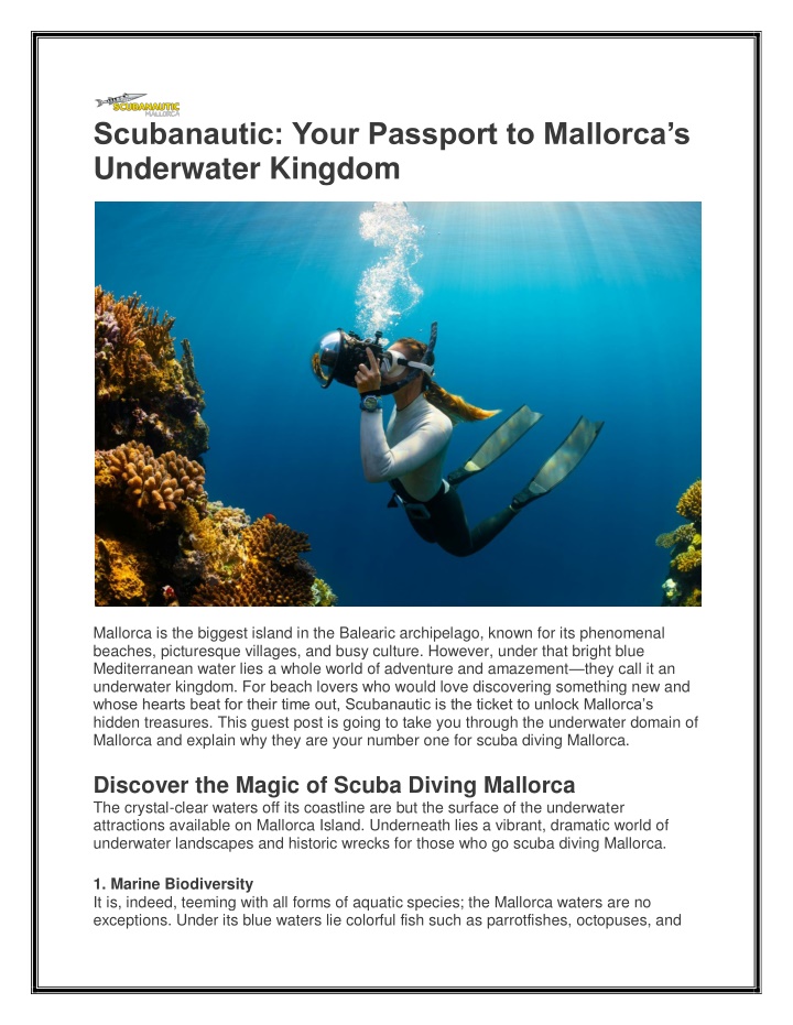 scubanautic your passport to mallorca