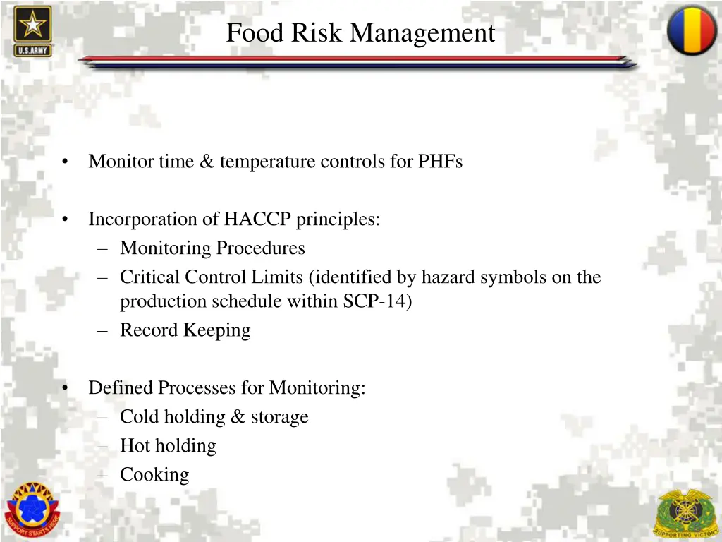 food risk management