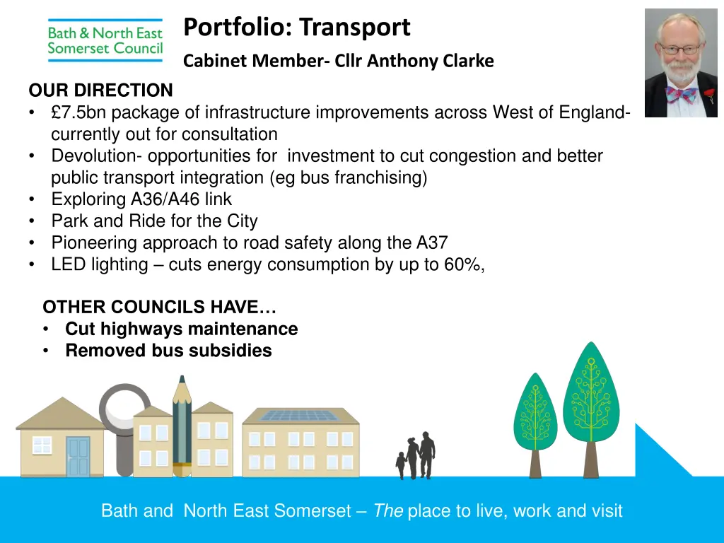 portfolio transport cabinet member cllr anthony