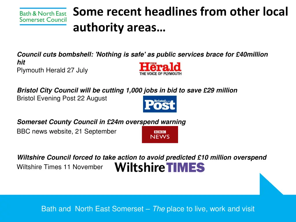 some recent headlines from other local authority