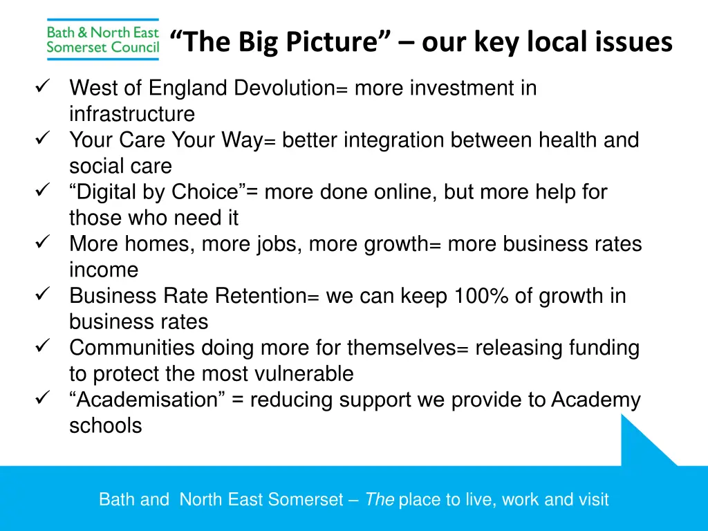 the big picture our key local issues