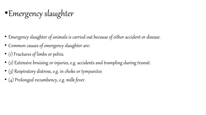 emergency slaughter