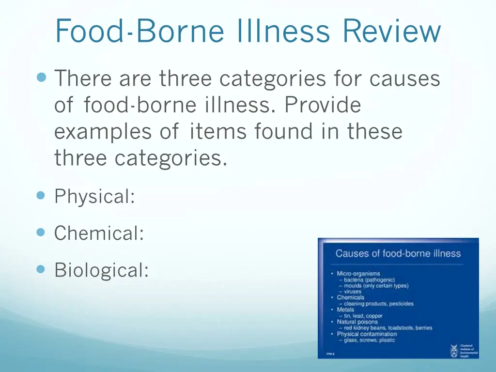 food borne illness review 1