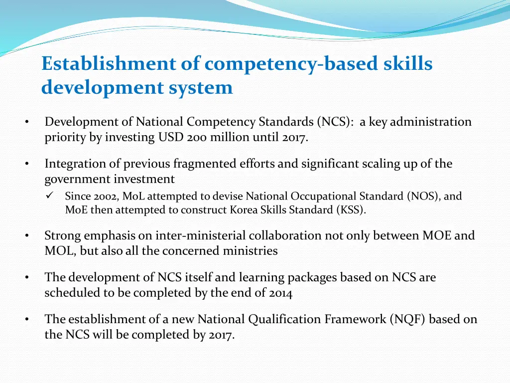 establishment of competency based skills