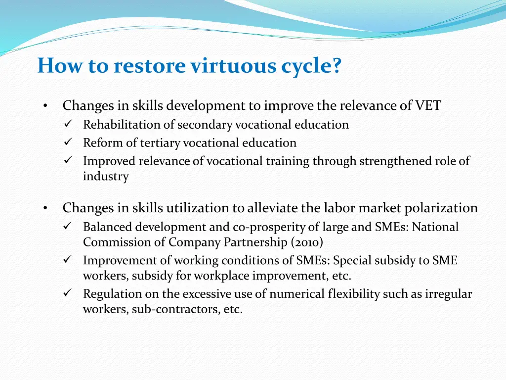 how to restore virtuous cycle