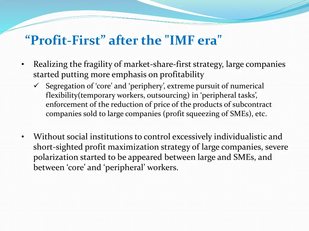 profit first after the imf era