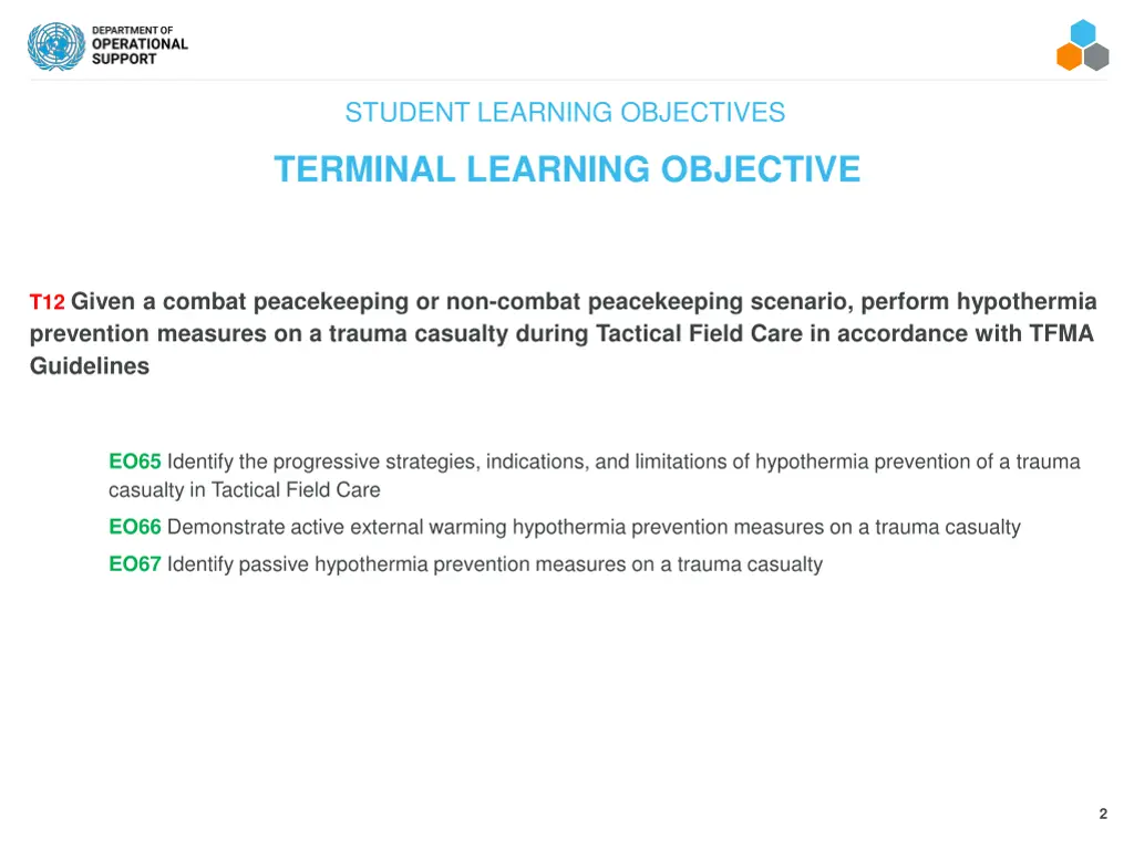 student learning objectives