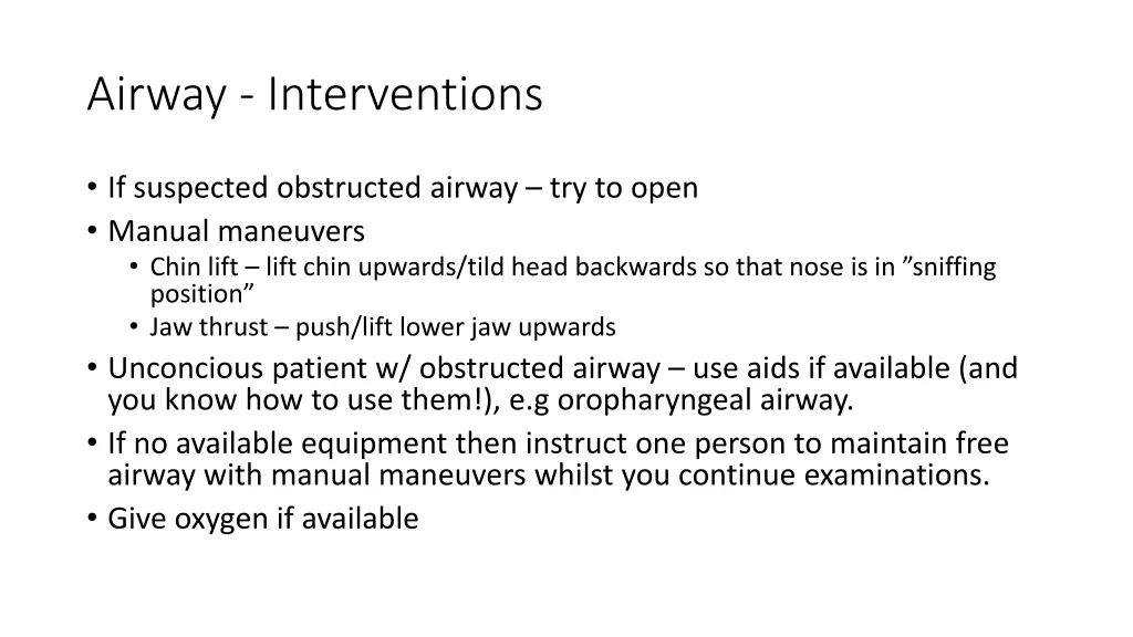 airway interventions