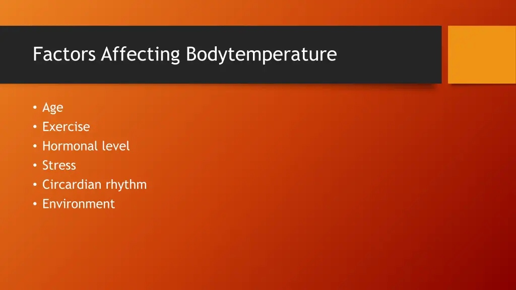 factors affecting bodytemperature