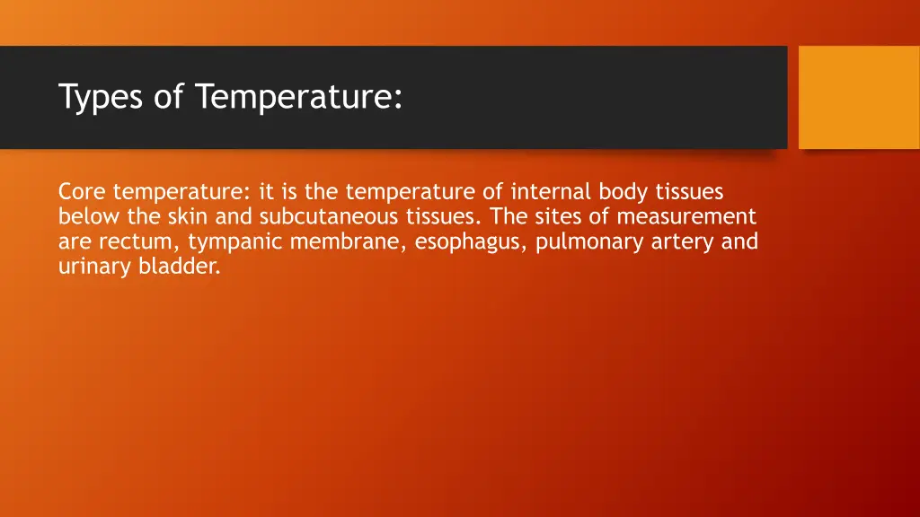 types of temperature