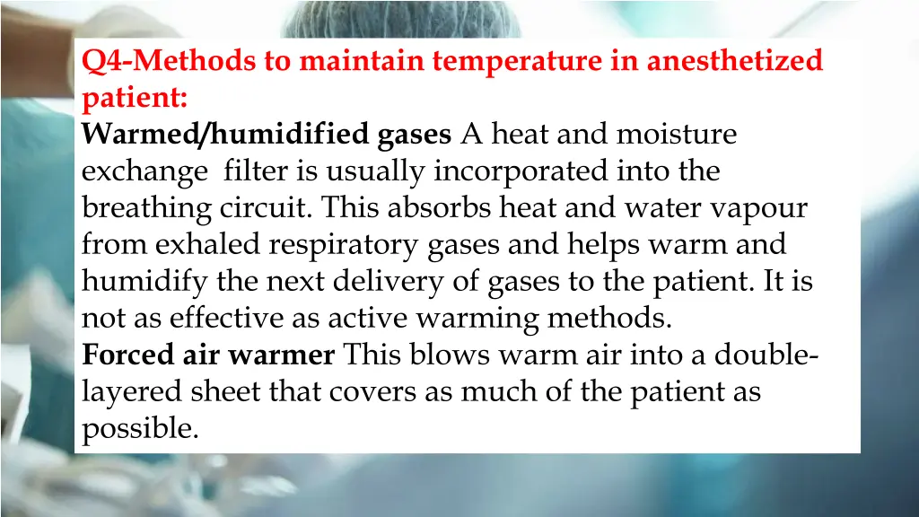 q4 methods to maintain temperature