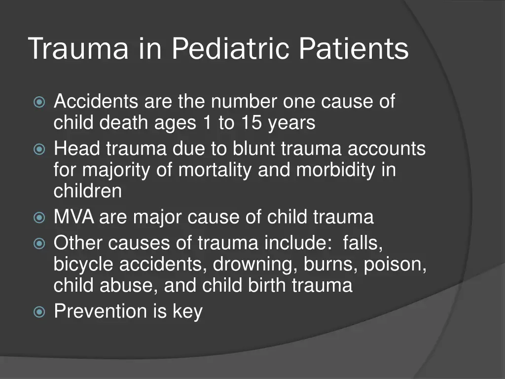 trauma in pediatric patients