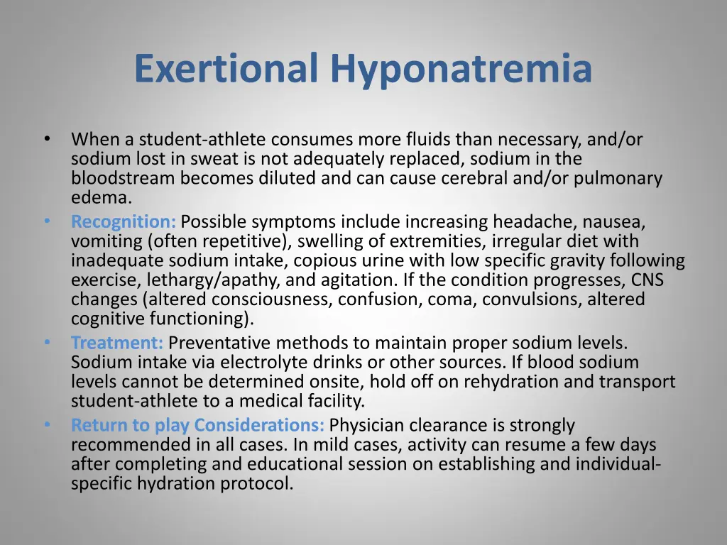 exertional hyponatremia