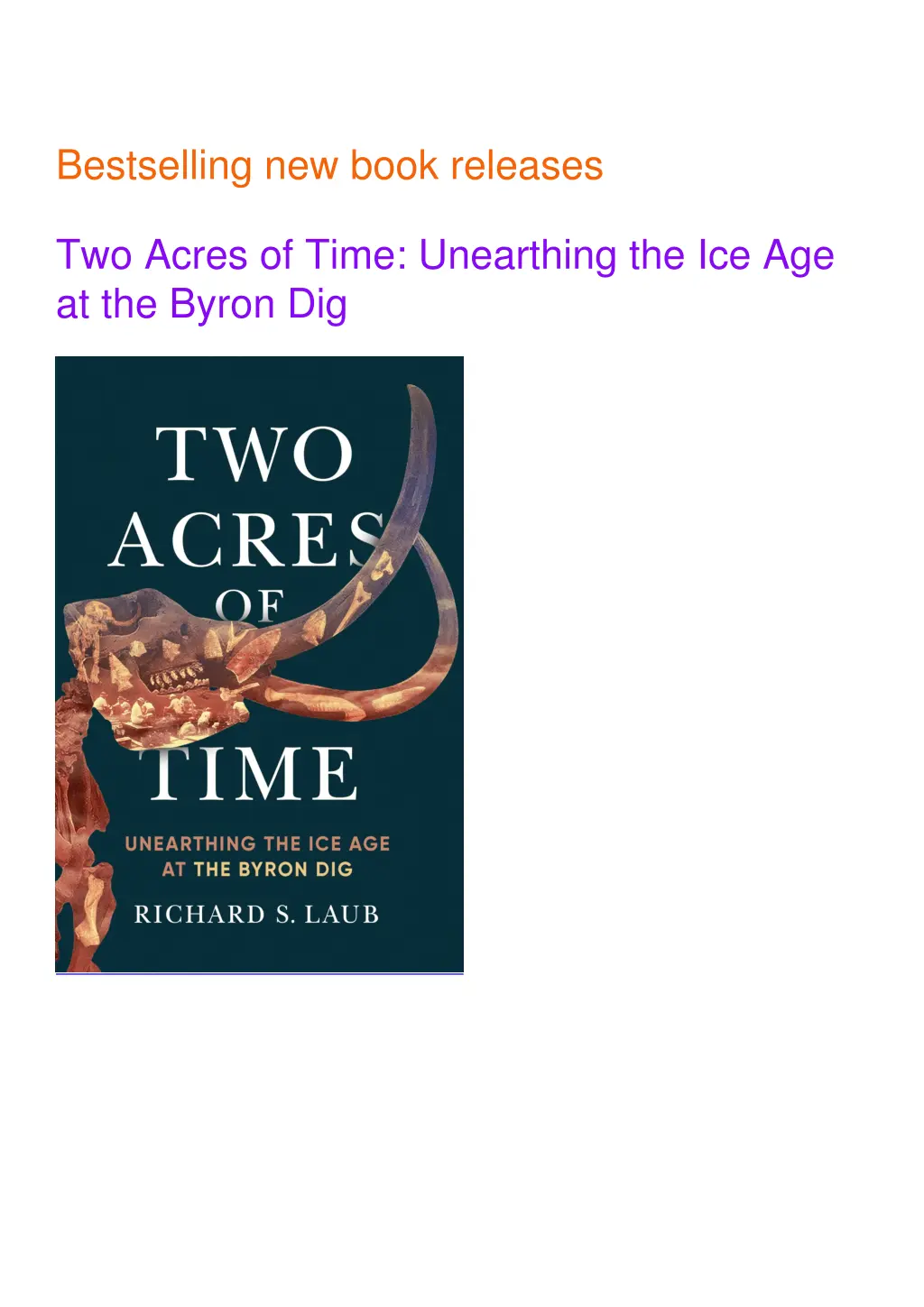 bestselling new book releases two acres of time
