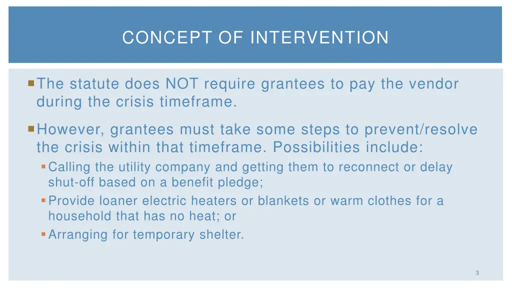 concept of intervention