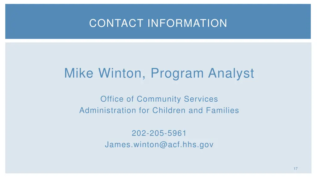 contact information