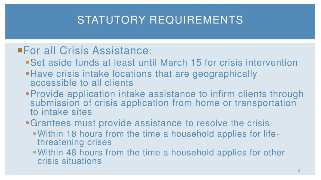 statutory requirements