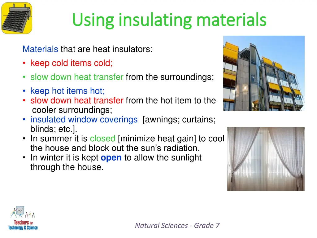 using insulating materials using insulating