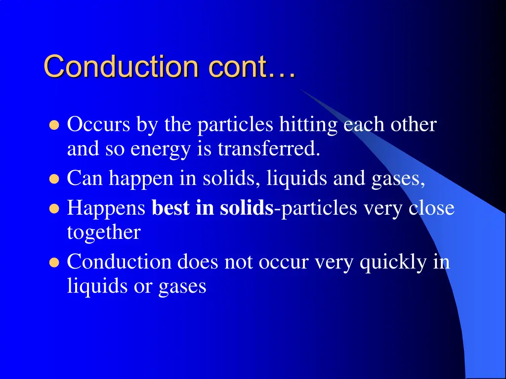 conduction cont