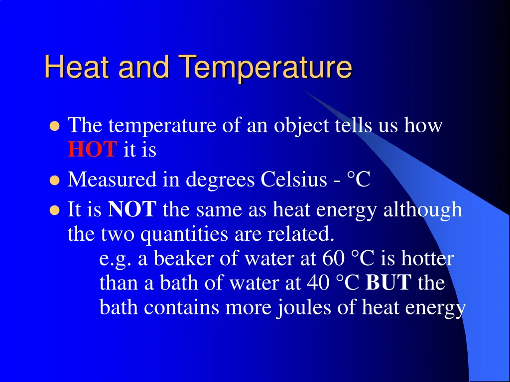 heat and temperature