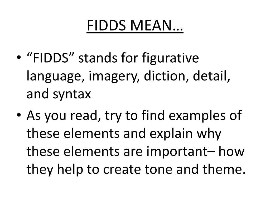 fidds mean