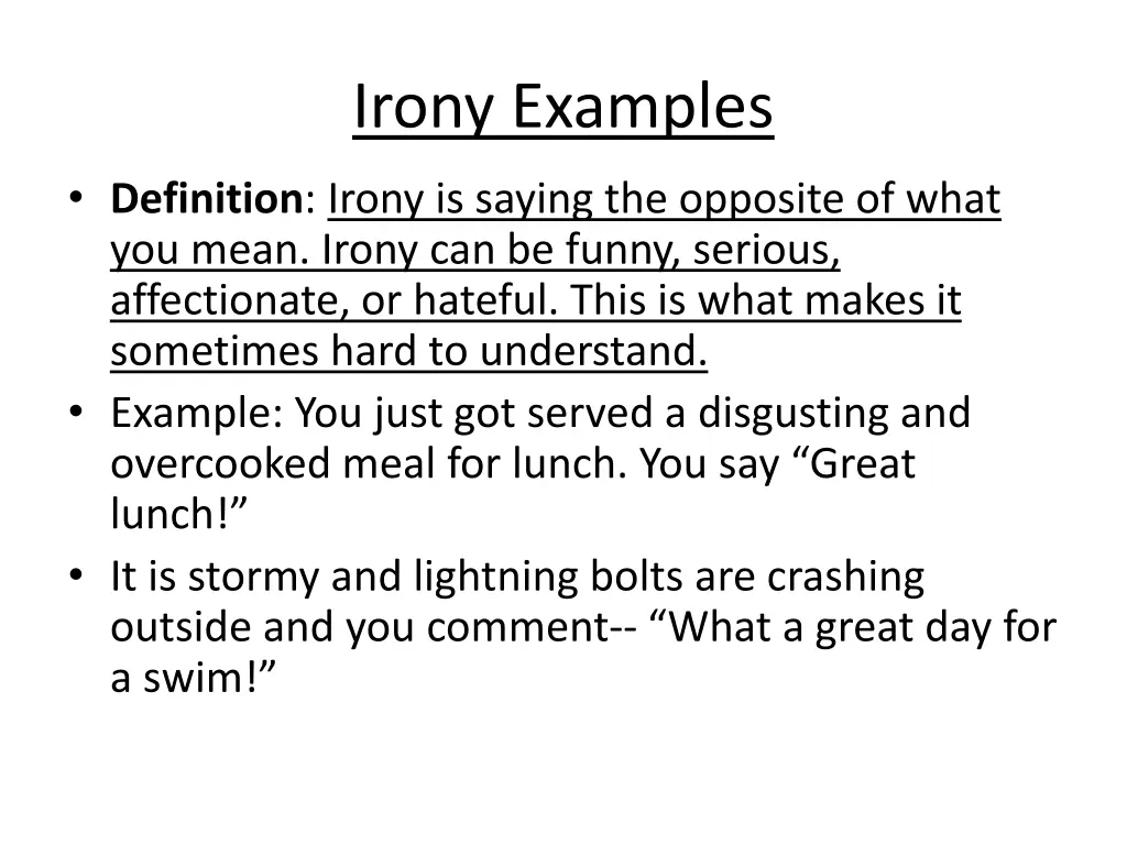 irony examples