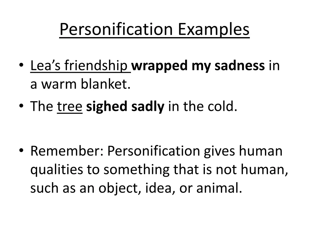 personification examples