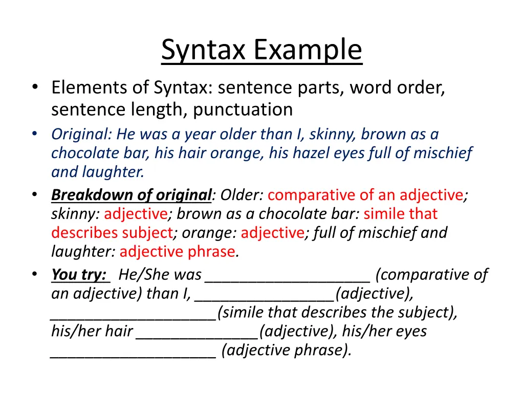 syntax example