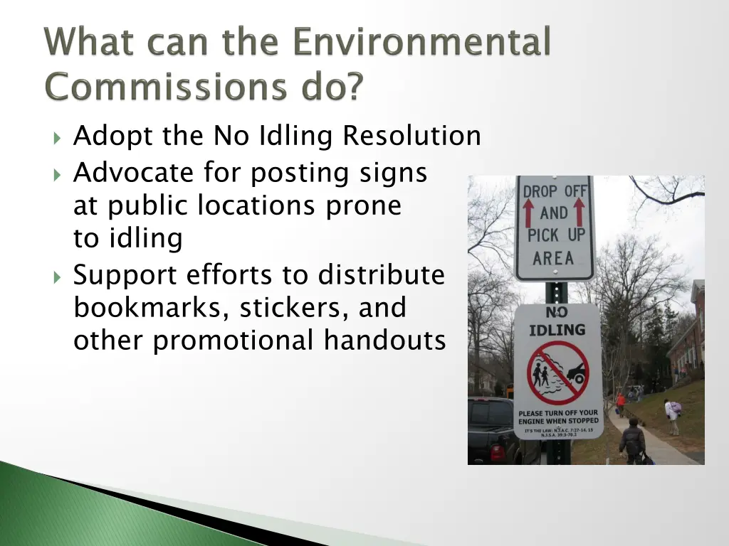 adopt the no idling resolution advocate