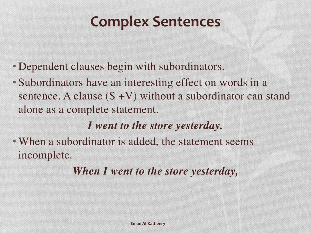 complex sentences 1