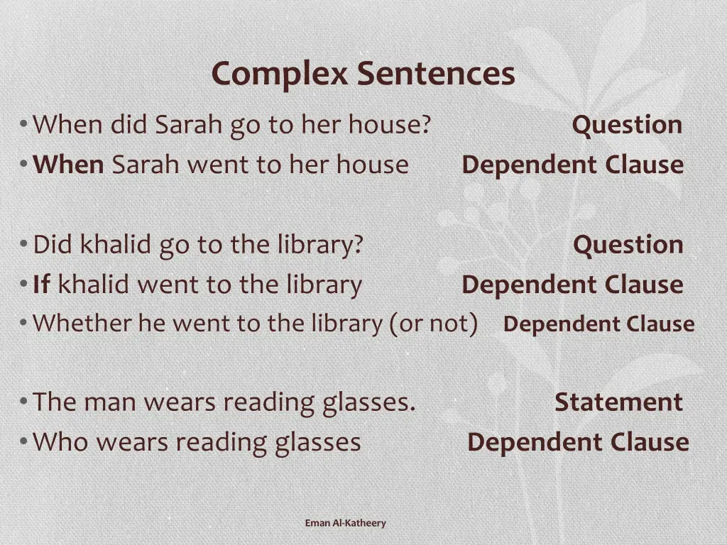 complex sentences 3