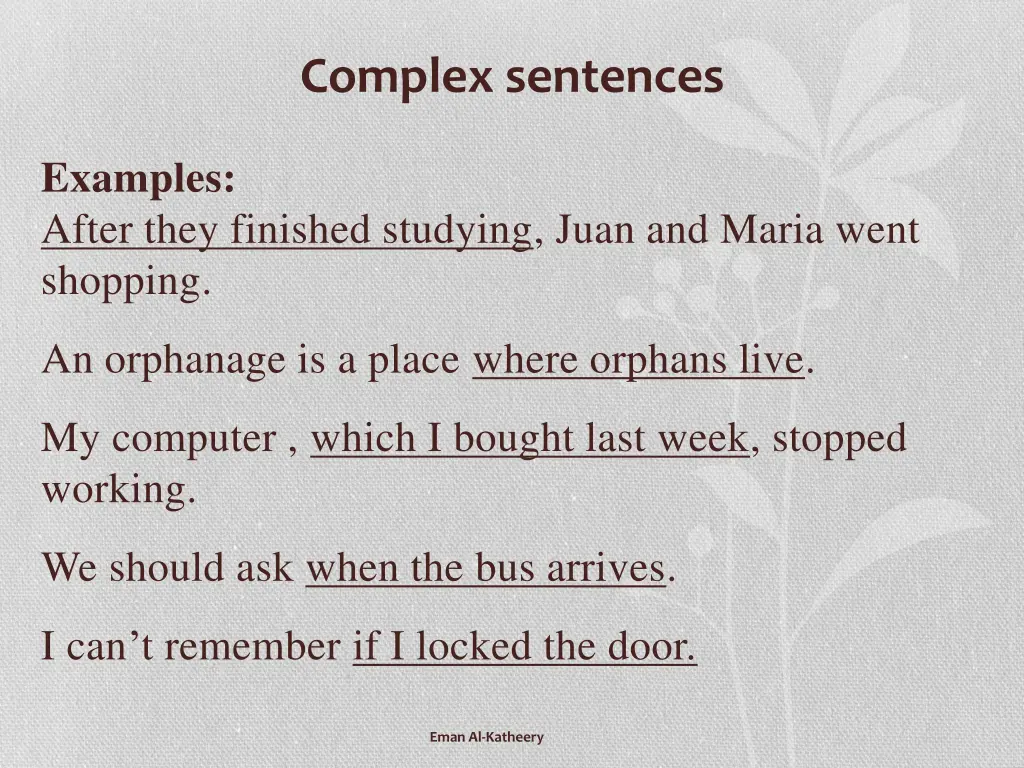 complex sentences 5