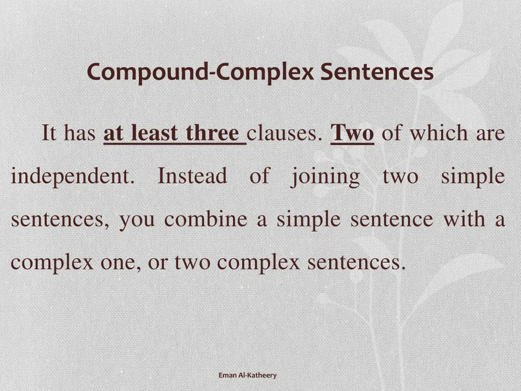 compound complex sentences