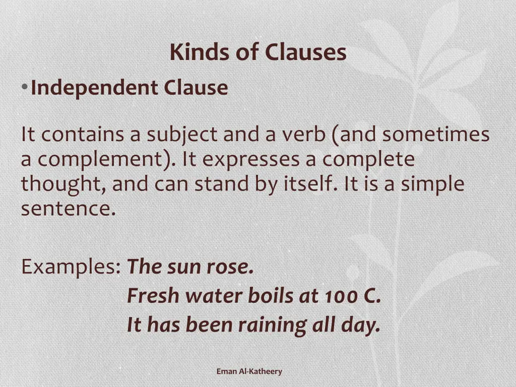 kinds of clauses