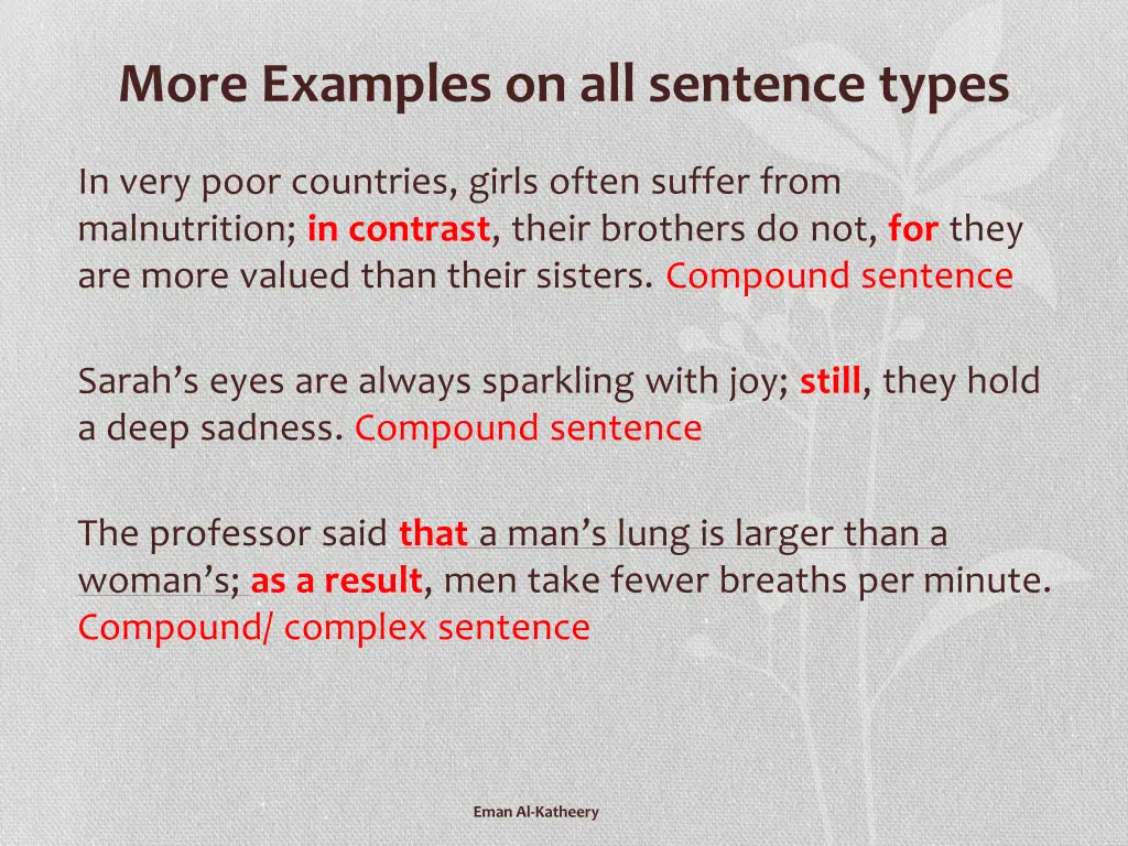 more examples on all sentence types 1