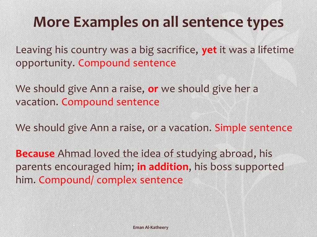 more examples on all sentence types 2