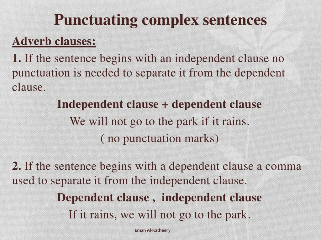 punctuating complex sentences adverb clauses