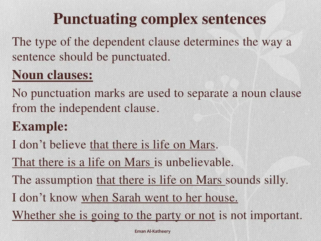 punctuating complex sentences