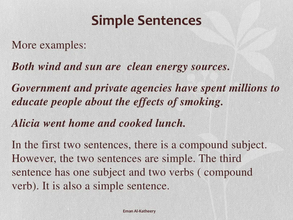 simple sentences 2