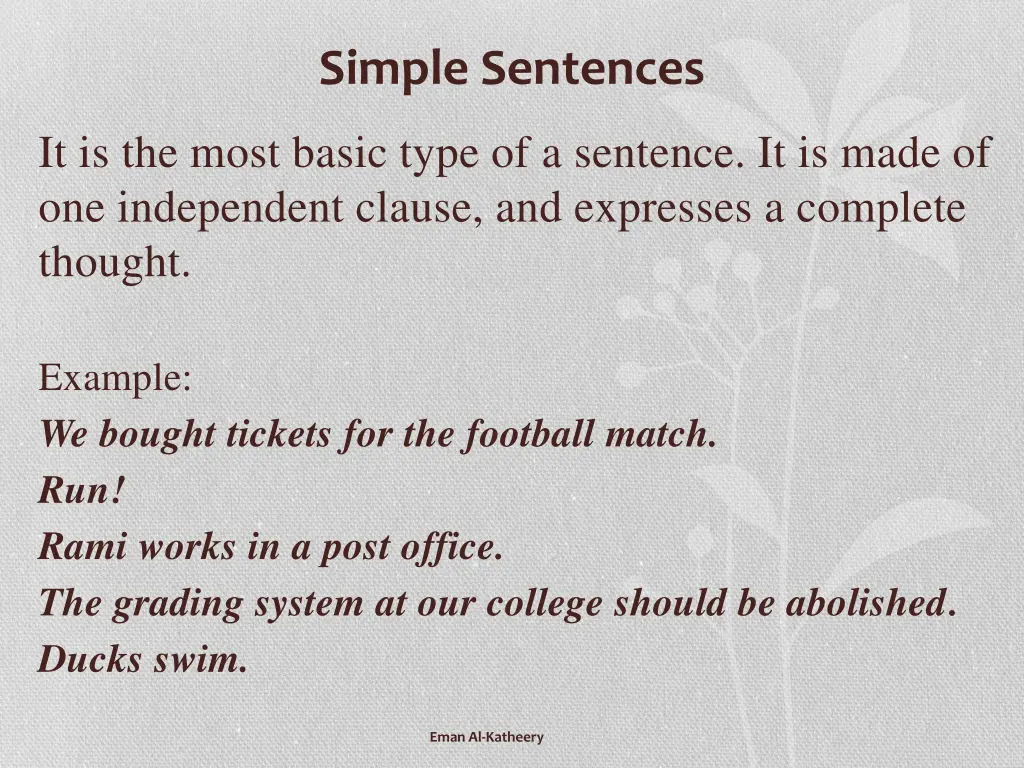 simple sentences