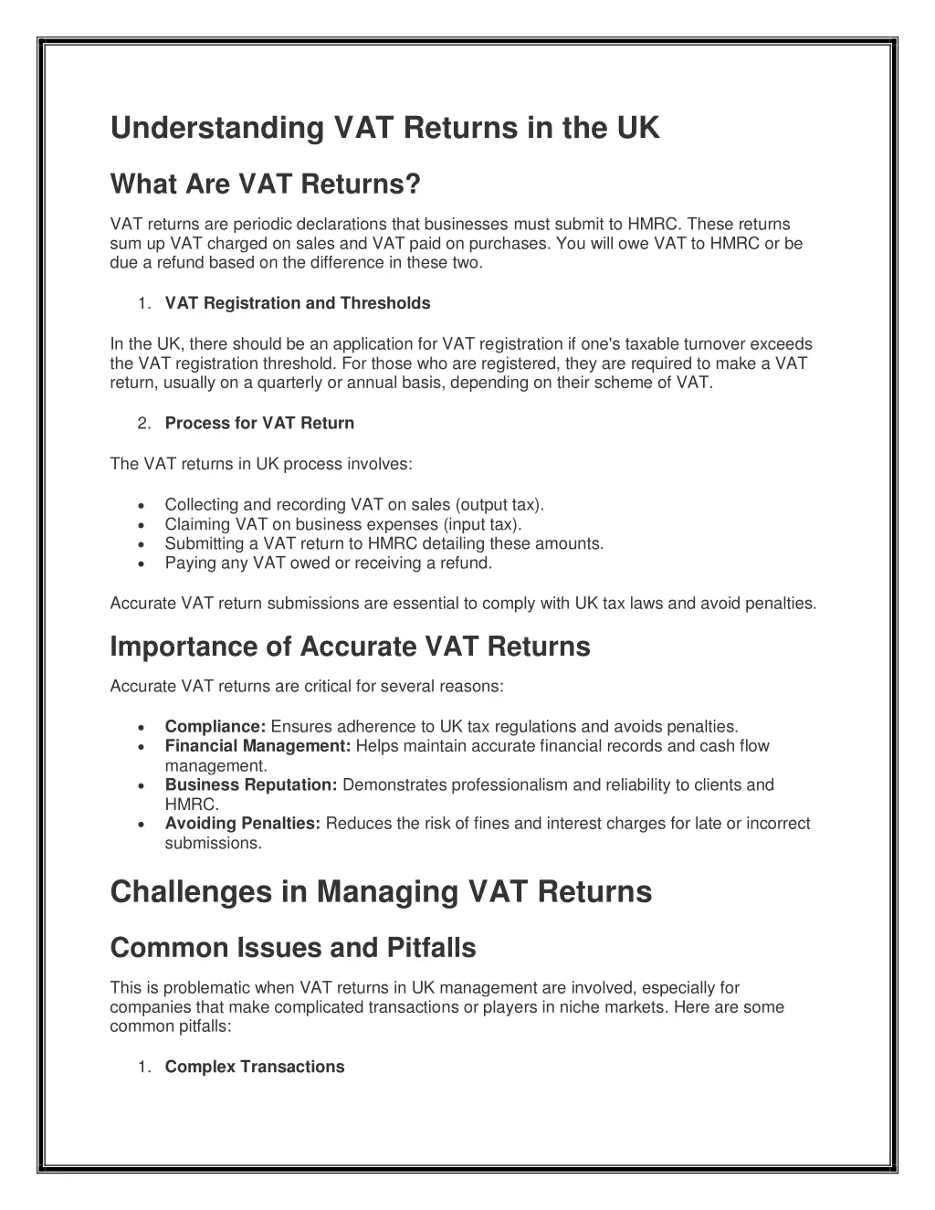 understanding vat returns in the uk