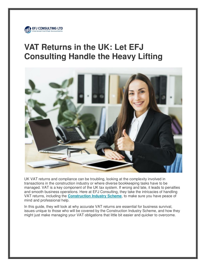 vat returns in the uk let efj consulting handle