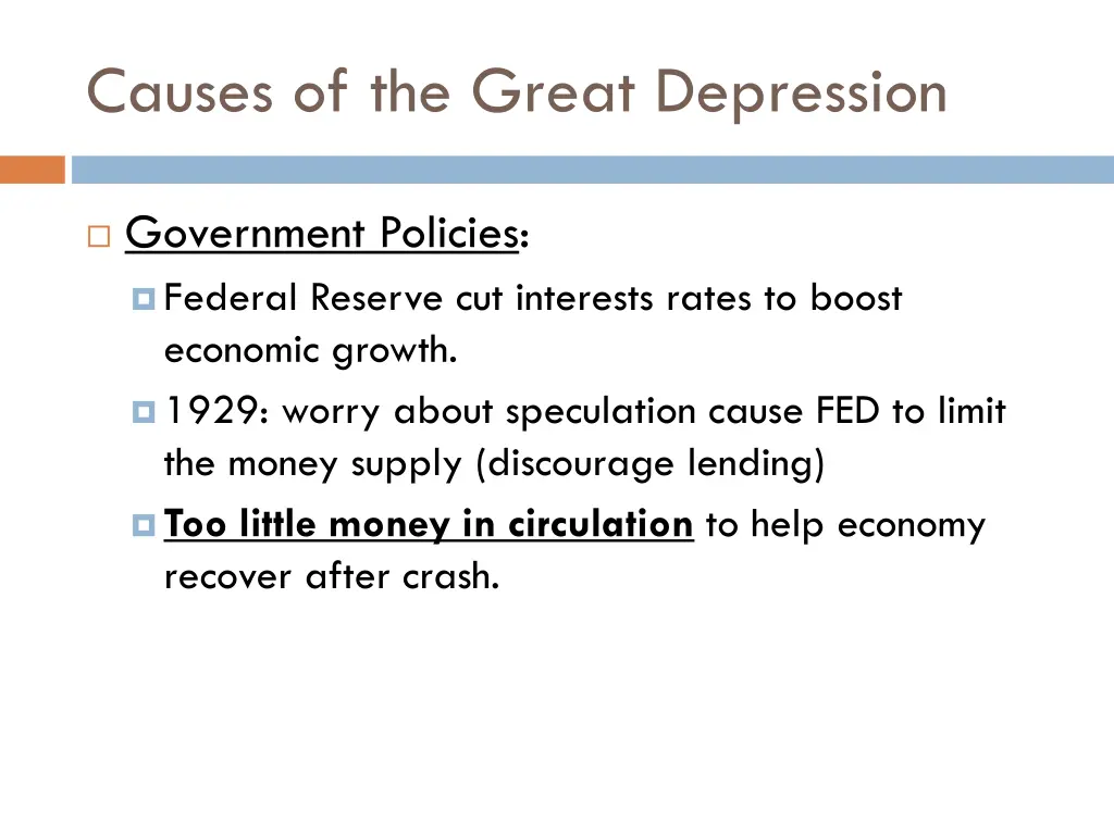 causes of the great depression 2