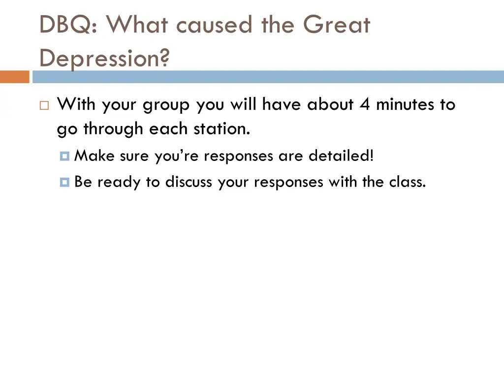 dbq what caused the great depression